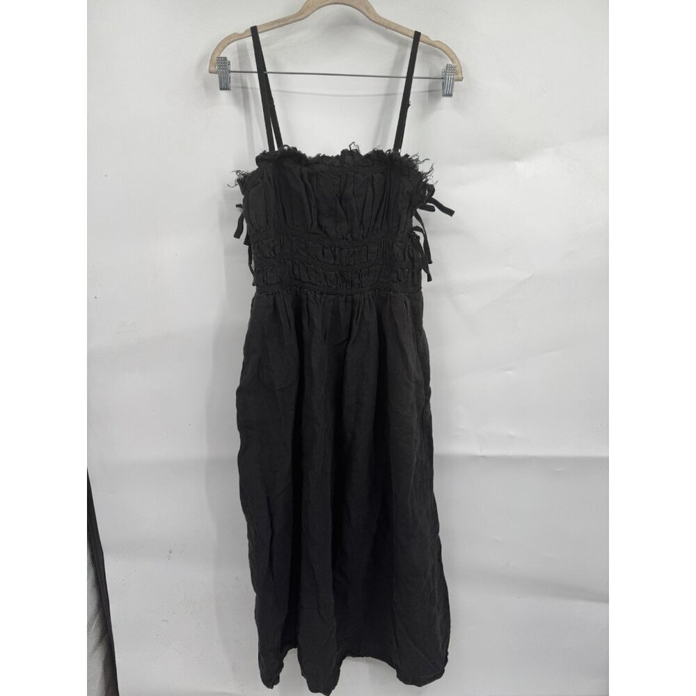 A Ren. Midi Dress Women Medium Black Whimsigoth Grunge Retro‎ Hobo Lagenlook Art